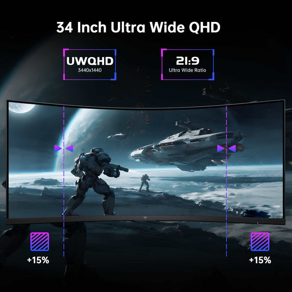 Monitor curvo para juegos KTC 34" 2K 180Hz/1ms 1500R | H34S18S